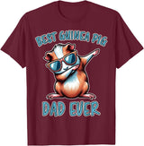 Funny Guinea Pig Daddy Cute Guinea Pig Designs Guinea Pig Dad Funny Guinea Pig T-Shirt - Burgundy