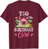 Cow First Birthday Girl Family Tio Of The Birthday Girl 1st Birthday Cow Farm Family T-Shirt - Burgundy