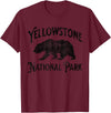 Yellowstone National Park Wyoming USA Outdoor Yellowstone National Park Bear Nature Hike Outdoors Vintage T-Shirt - Burgundy