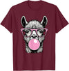Llama Lovers Funny Animal Tee for Men Women & Kids Cute Llama Shirt for Women Funny Llama Lovers T-Shirt - Burgundy