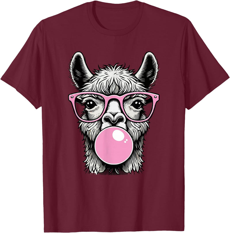Llama Lovers Funny Animal Tee for Men Women & Kids Cute Llama Shirt for Women Funny Llama Lovers T-Shirt - Burgundy