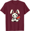 Heartfelt Voodoo Bunny Stitched Rabbit Gothic T-Shirt in Burgundy