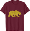 SunFrot Bear Vintage Golden Retro Animal Symbol T-Shirt - Burgundy