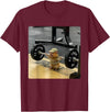 Hamster Deadlift Training Funny Cute Rat Weightlifting Meme T-Shirt - Burgundy