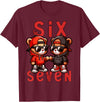 Funny Teddy Bear 67 Matching Teenager Boys Designs 67 Teddy Bear 6 7 Meme for Boys Kids Cute School Six Seven T-Shirt - Burgundy