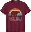 Cute Bear Family Matching Shirts & Gifts Uncle Bear Funny Gift Retro Vintage Uncle Bear T-Shirt - Burgundy