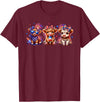 July 4th Highland Cow Farm Lovers American Costume Highland Cow Cattle Animal Lover Patriotic 4th of July T-Shirt - Burgundy