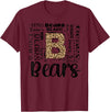 School & Teacher Apparel Teeready - Back To School Bears School Sports Fan Team Spirit Vintage T-Shirt - Burgundy