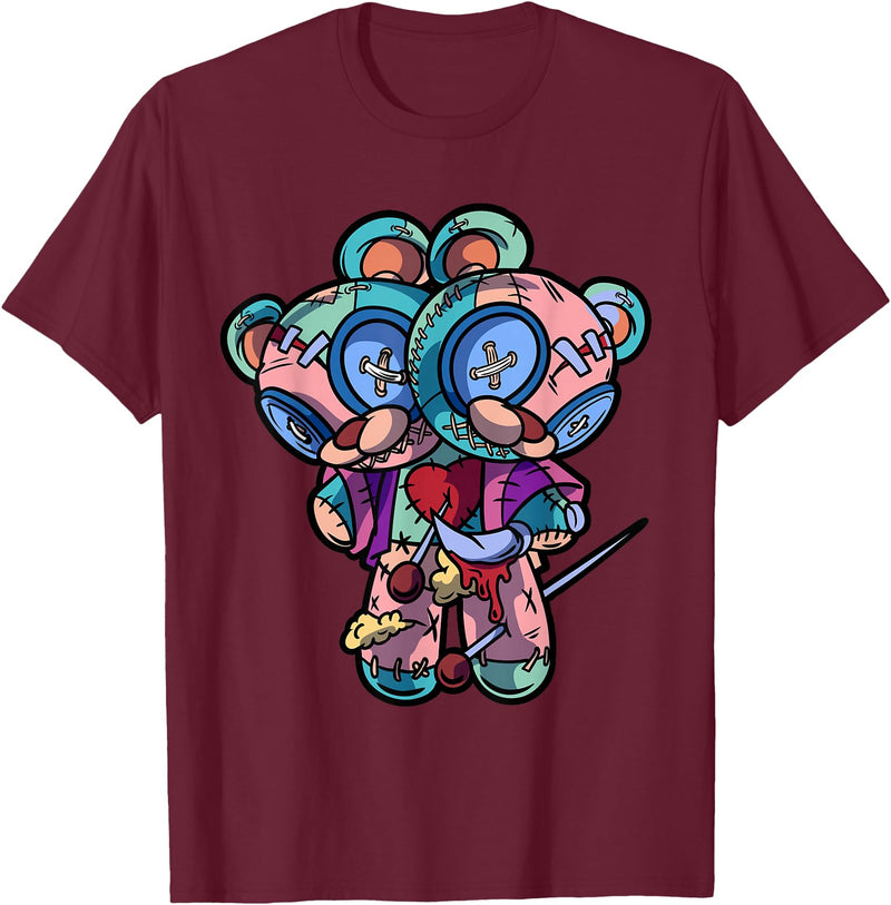 Voodoo Teddy Bear by - Sugar Kai Pastel Goth Two Headed Teddy Bear Voodoo Doll For Men T-Shirt - Burgundy