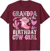 Pink Western Cowgirl Bday Party Family Matching Grandpa Of The Birthday Cow-Girl Rodeo Cowgirl Bday T-Shirt - Burgundy