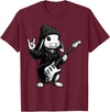 Cute Easter Bunny Rabbit Rock Guitar Music Player Animal T-Shirt in Burgundy