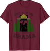 LaLa Designs Only You Can Prevent Drama Llama Forest Camping Smokey T-Shirt - Burgundy