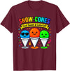Halloween Shirts By HustlaGirl Snow Cones Cold Sweet and Colorful T-Shirt - Burgundy