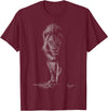black animals art Lion Scribble Black Art for Lover Lions King of Animals T-Shirt - Burgundy