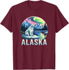 Alaska Cruise Trip Alaska Northern Lights Aurora Viewing Vacation Alaska Trip T-Shirt - Burgundy
