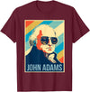 President John Adams Tees 4th Of July John Adams President Retro Patriotic T-Shirt - Burgundy