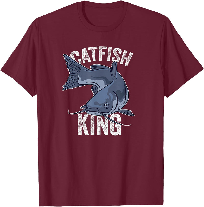 Catfish Gifts Catfish King Catfish Fishing T-Shirt - Burgundy