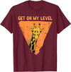 Giraffes Outfits For Tall People Tall People - Get On My Level Giraffe T-Shirt - Burgundy