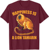 Happiness Is A Golden Lion Tamarin Tees Co. Glück ist ein Goldener Löwe Tamarin Monkeys Zoo Keeper T-Shirt - Burgundy