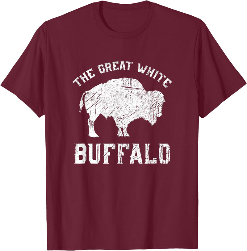 We Are Wildlife The Great White Buffalo T-Shirt Native American Inspired T-Shirt - Burgundy