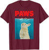 Paws Bunny Funny Parody Rabbit Lover Gifts T-Shirt in Burgundy