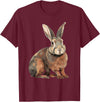 Flemish Giant Rabbit T-Shirt in Burgundy