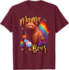Mom Hugs Proud Mama Mom Bear LGBT Gay Pride LGBTQ Flag T-Shirt - Burgundy