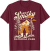 National Parks Outdoors Travel Designs Great Smoky Mountains National Park Bear T-Shirt - Burgundy