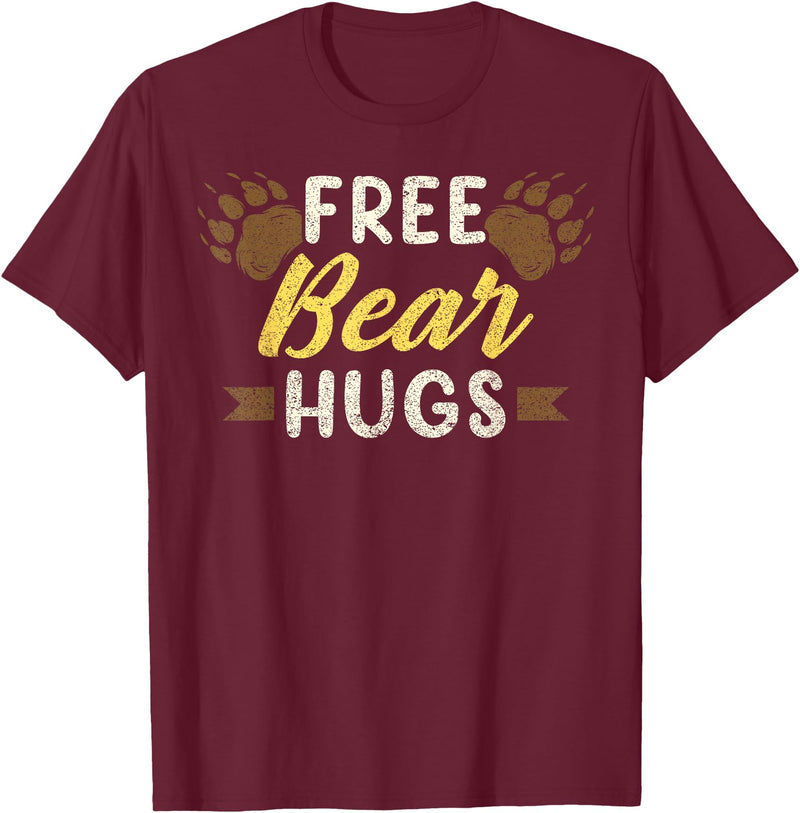 Bear Gay Pride by Content Design Studio Bear Community, Free Bear Hugs, Bear Flag, Gay Bear Pride T-Shirt - Burgundy