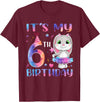 It's My 6th Birthday Bunny Rabbit 6 Years Old Boy Girl T-Shirt in Burgundy