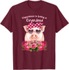The Sassy Pig Happiness Is Being A Grandma Cute Pig Shirt Gift For Grandma T-Shirt - Burgundy