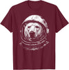Funny Polar Bear Astronomy Space Retro Astronaut Polar Bear Lovers Space Galaxy T-Shirt - Burgundy