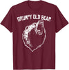 Miftees Grumpy Old Man Club Grumpy Old Bear T-Shirt - Burgundy