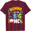 1st Birthday Fishing Themed Outfit Family Matching Momma Of The Big One Fishing Birthday Boy Family Party T-Shirt - Burgundy