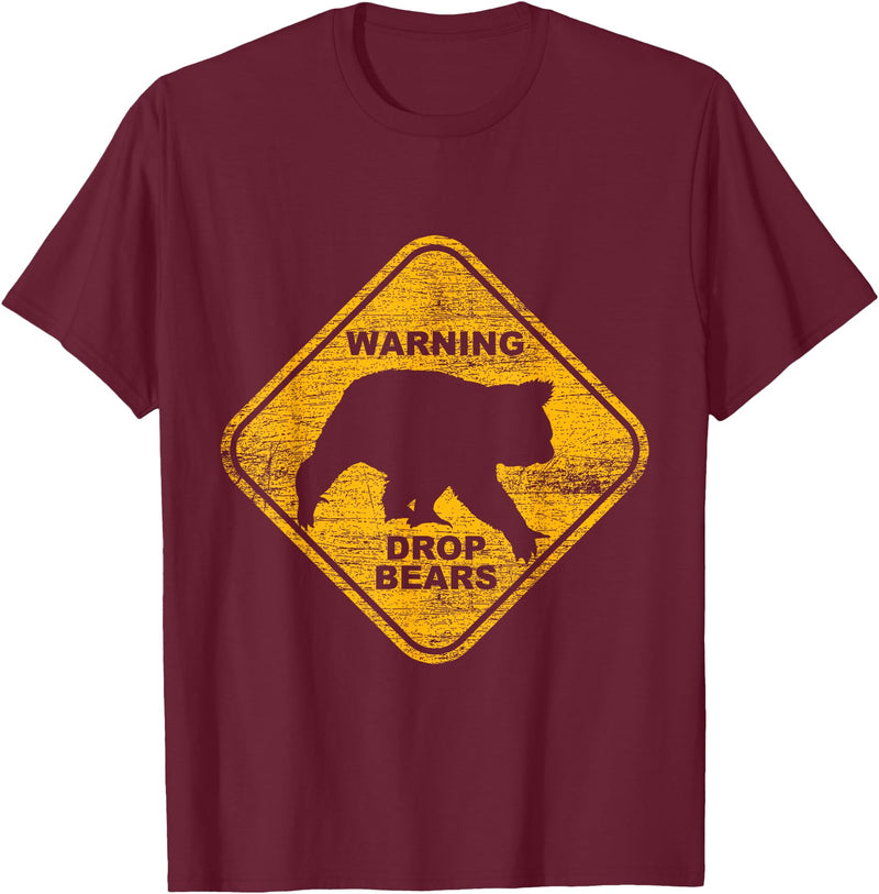 Animal Tees & Gift Idea Attention Falling Bears Animal Design Australia Gift Koala T-Shirt - Burgundy