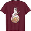 DiscoballAxis1 Funny Llama Disco Dancing Ball Groovy Retro 80s Costume T-Shirt - Burgundy