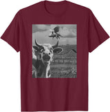 When Pigs Fly Pig Lover Designs Apparel Gifts Cow Selfie With Flying Pigs Fly Funny Gift for Men Women Kid T-Shirt - Burgundy