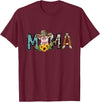 Pig Mama Pig Mom Sunflower Country Farm Life Cowhide T-Shirt - Burgundy