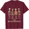KDR Apparel Funny Men's Halloween Skeleton Crew T-Shirt - Burgundy