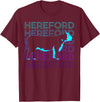 Hereford Gifts Hereford Cattle Hereford Cow Farmer Retro T-Shirt - Burgundy