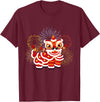 Happy Chinese New Year 2025 Lion Dance Chinese New Year Lunar New Year T-Shirt - Burgundy