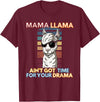 Mama Llama Designs Mama Llama Mom Funny Saying Cute Design For Men Women Kids T-Shirt - Burgundy