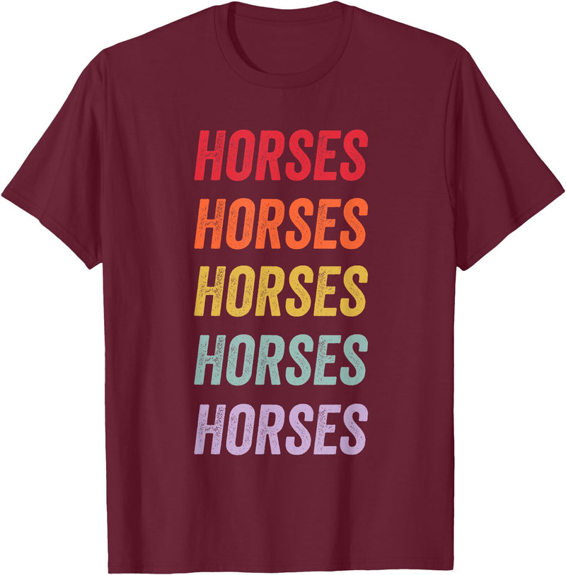 horses Apparel Horses T-Shirt - Burgundy