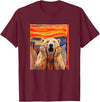 Polar Bears Polar Bear the scream meme The Scream Art Funny Polar Bear Meme T-Shirt - Burgundy