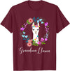 ALPACA FANS, LAMA LOVERS DESIGNS Cute Grandma Llama for Alpaca Fans T-Shirt - Burgundy
