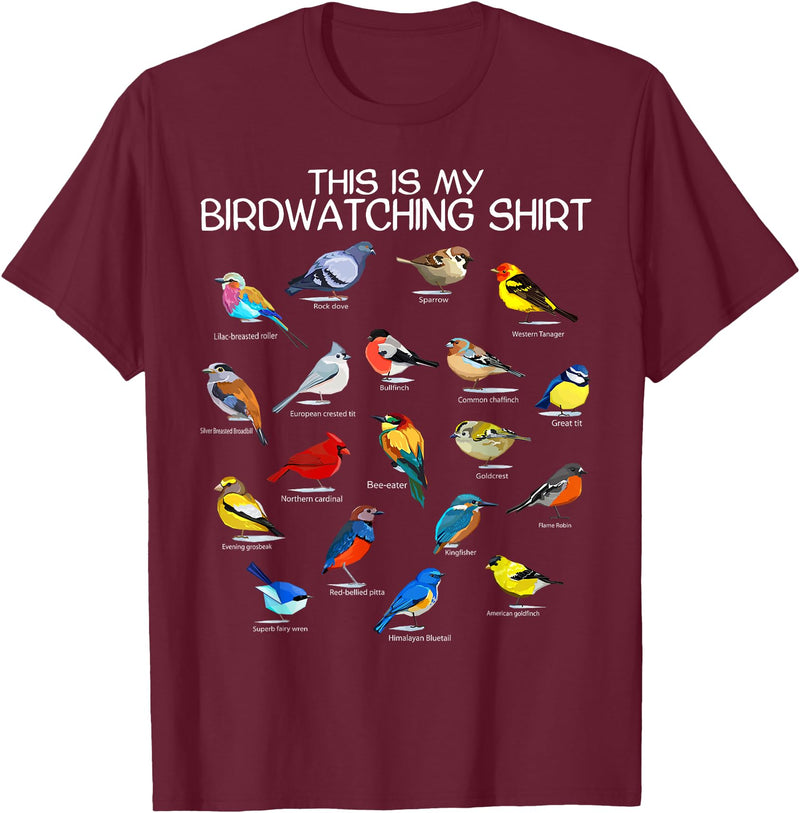 Funny Mens Bird Shirt Gifts For Birding Lovers This is my Birdwatching Shirt For Bird Lover & Birdwatcher T-Shirt - Burgundy