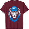 I Liked The Lions Before It Was Cool Tees Blue Lions Salty Wearing Hat Salty Cool Lions Strong Lions T-Shirt - Burgundy