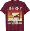 Retro Jersey Gift for Women & Farmer Best Cow Mom Women - Vintage Cattle Jersey T-Shirt - Burgundy