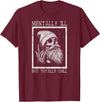 Spooky Vibes & Horror Humor Lovers Design Funny Halloween Creepy Bearded Skull Quote T-Shirt - Burgundy