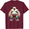 Jay Moe Design "I Love Bears" Fun Gay Pride Vintage Rainbow T-Shirt - Burgundy